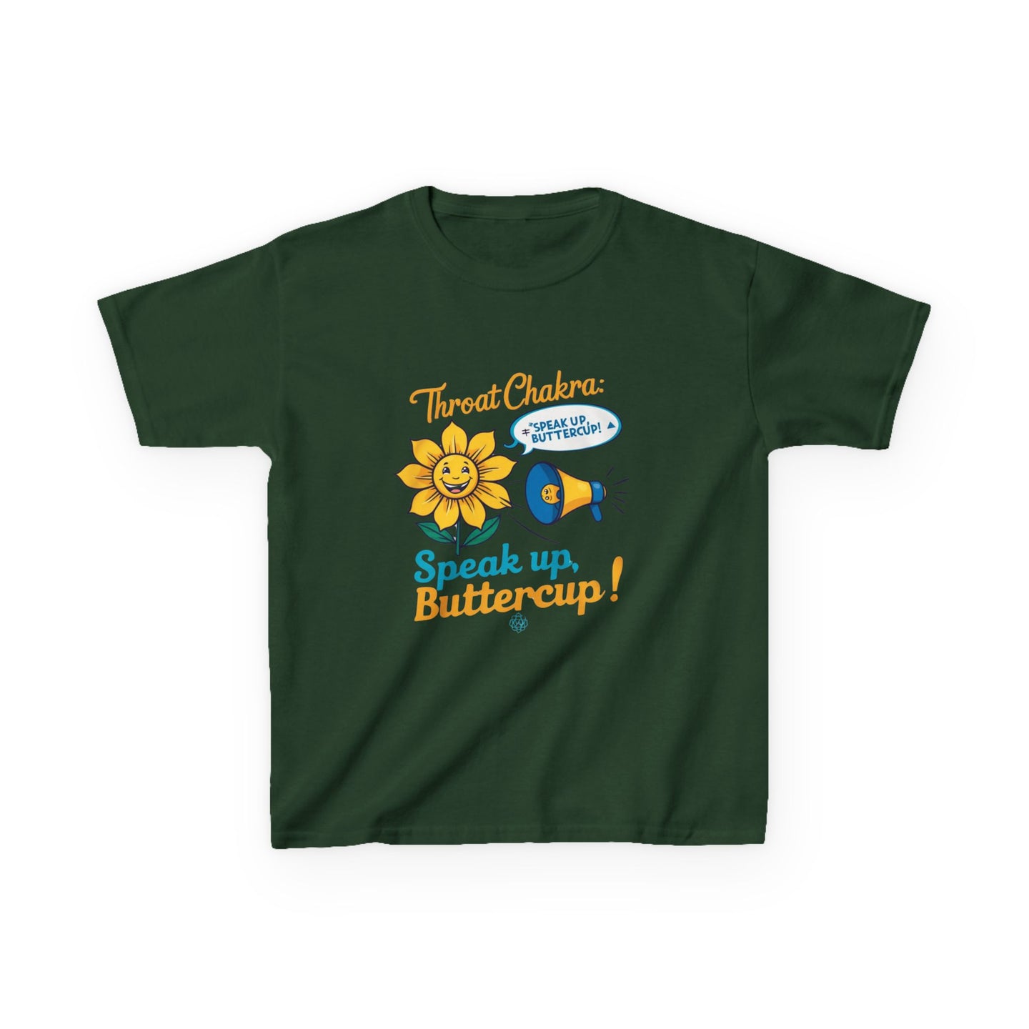 "Speak Up, Buttercup! – Chakra-Inspired Kids Tee"